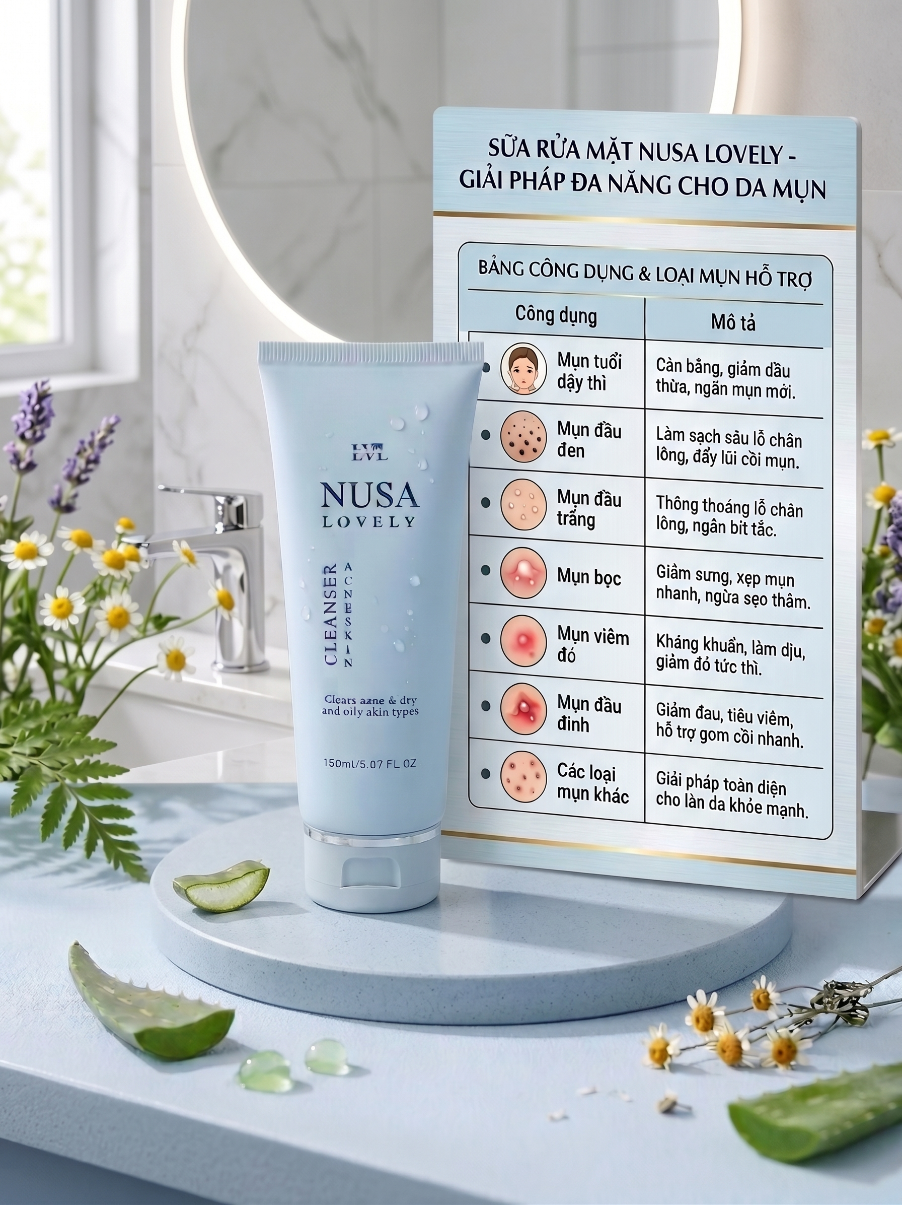 Sữa Rửa Mặt Nusa Lovely Dành Cho Cả Nam & Nữ (150ml)