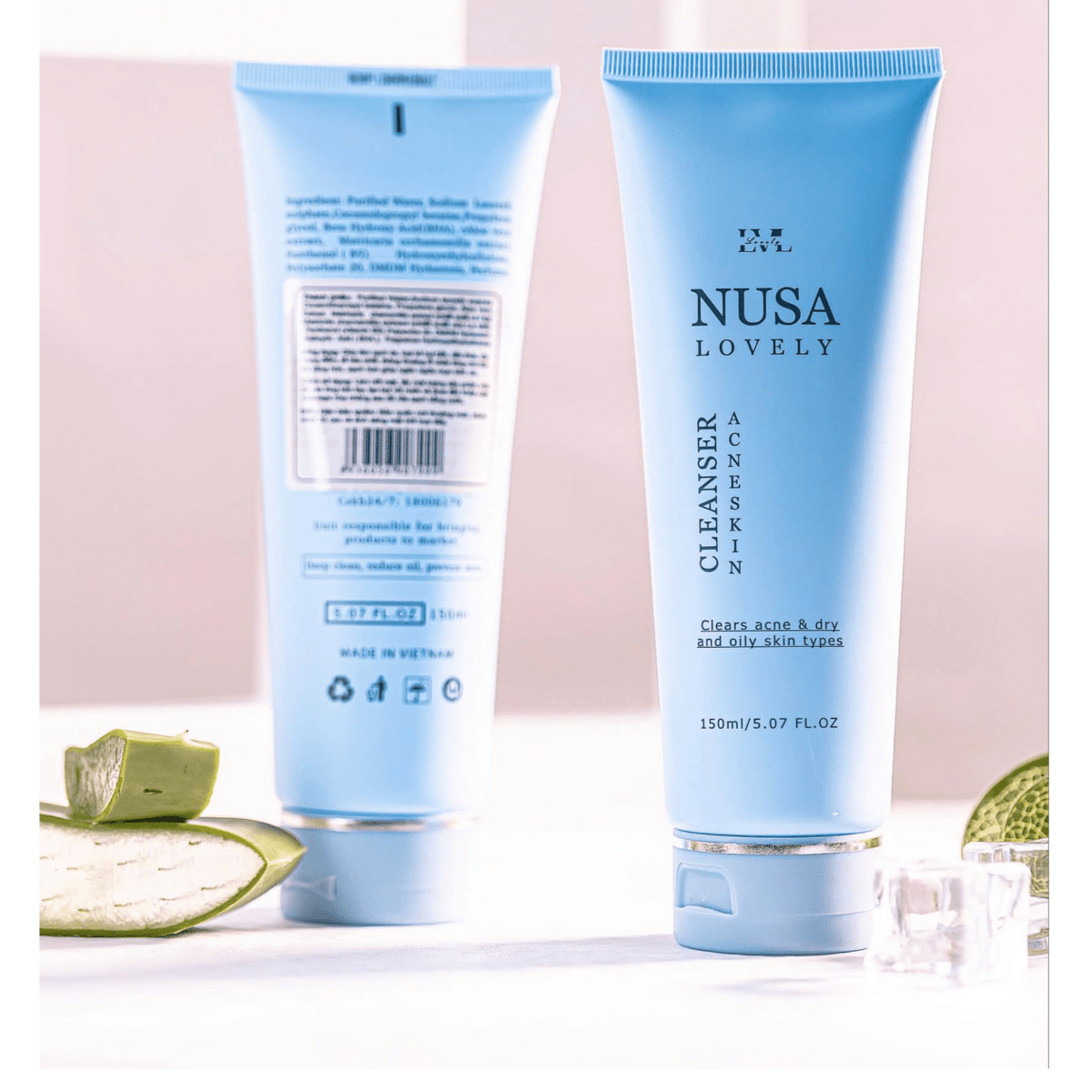 Combo Kem Chống Nắng B5 + Sữa Rửa Mặt Trị Mụn Nusa Lovely - Nusa Lovely Việt Nam